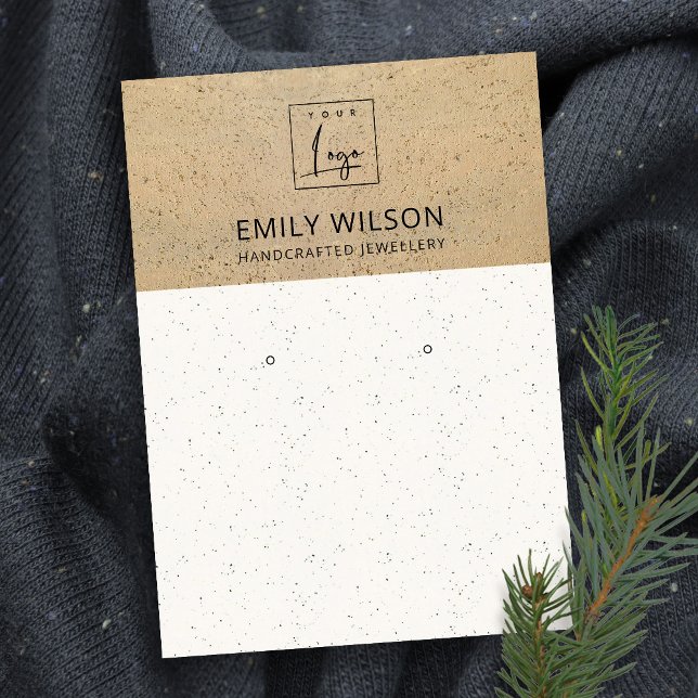 CARTE DE VISITE LOGO DE TEXTURE DE TERRACOTTE RUSTIQUE ÉCRAN DE RE (Créateur téléchargé)