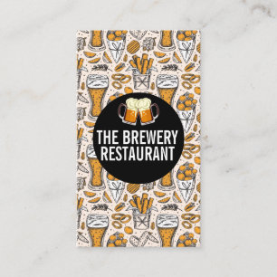 Carte De Visite Logo de toast en verre de bière   Icônes de brasse