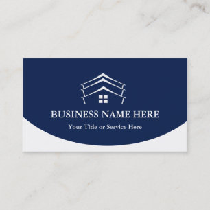 Carte De Visite Logo de toiture de maison d'agent immobilier profe