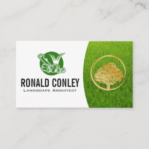 Carte De Visite Logo de tondeuse à gazon   Paysage   Gardener