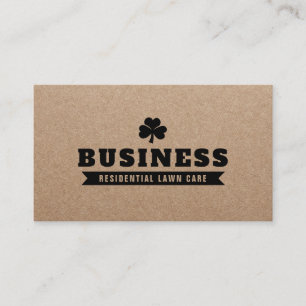 Carte De Visite Logo de trèfle pour l'entretien de la pelouse et 