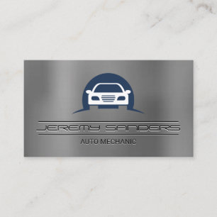 Carte De Visite Logo de voiture   Arrière - plan métallique
