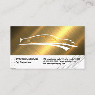 Carte De Visite Logo de voiture de sport   Métallique d'or