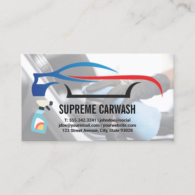 Carte De Visite Logo de voiture | Détail automatique intérieur (Devant)