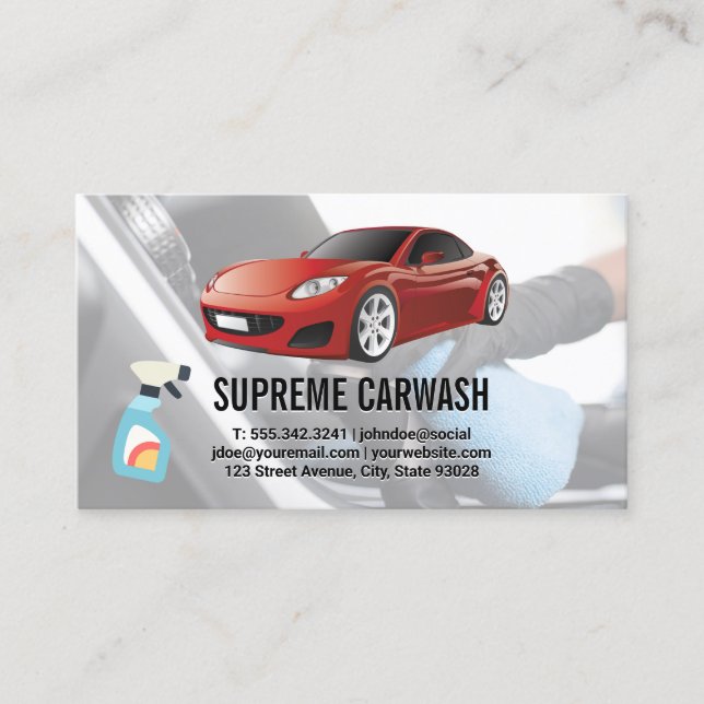 Carte De Visite Logo de voiture Red Sports | Détail automatique in (Devant)