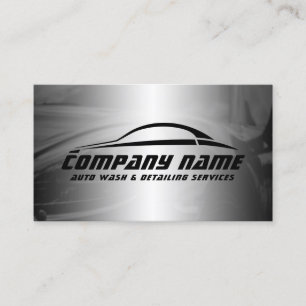 Carte De Visite Logo de voiture style automobile faux métallique