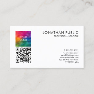 Carte De Visite Logo de votre entreprise ici QR Code Professionnel