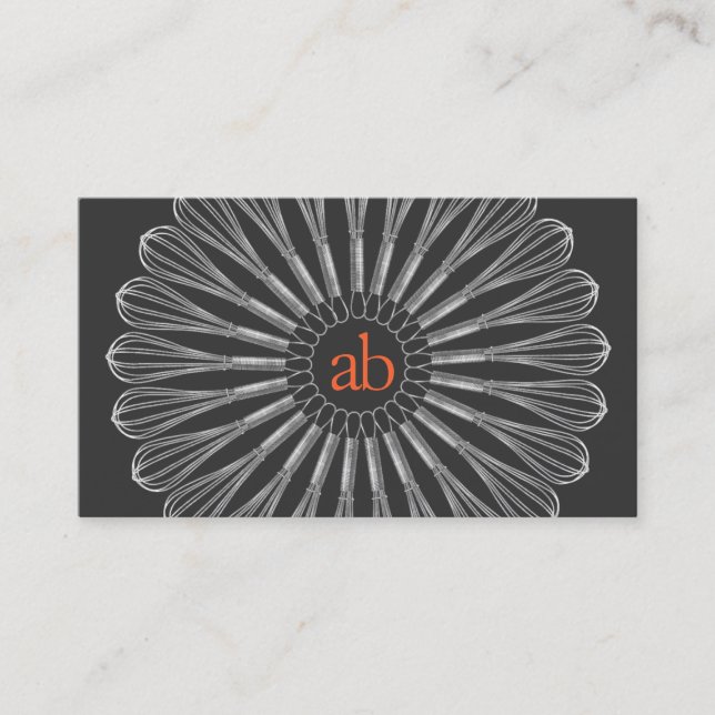 Carte De Visite Logo de Whisk Monogrammed Chef (Devant)