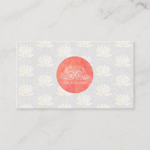 Carte De Visite Logo de Yoga Studio   Lotus Flower Motif