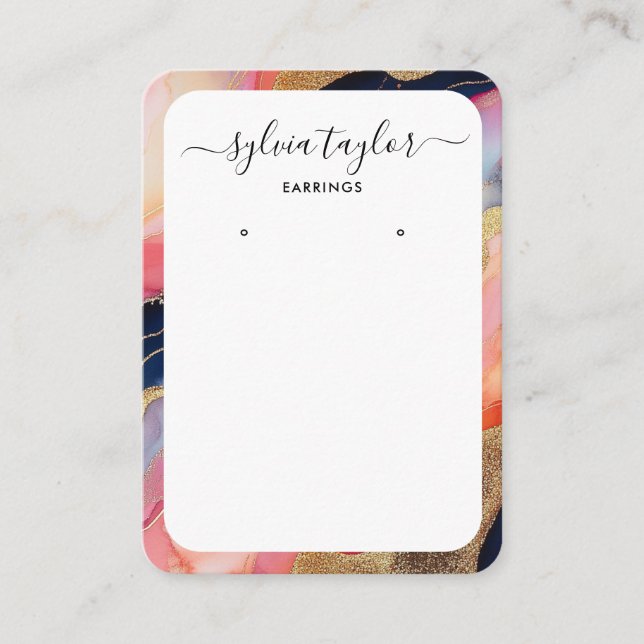 Carte De Visite logo d'écran d'oreille à cadre coloré moderne (Devant)