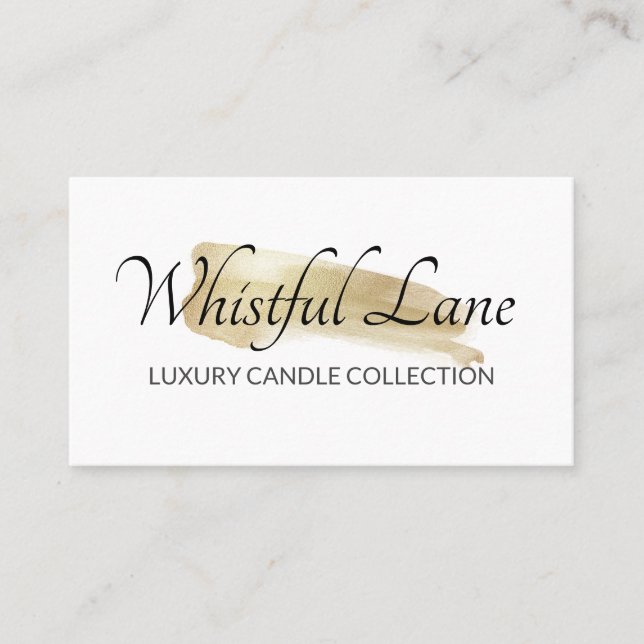 Carte De Visite Logo D'Encre D'Or Moderne Bougie Et Savon (Devant)