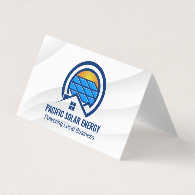 Carte De Visite Logo d'énergie solaire (Devant)