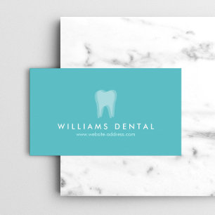 Carte De Visite Logo dentaire moderne sur Aqua Blue