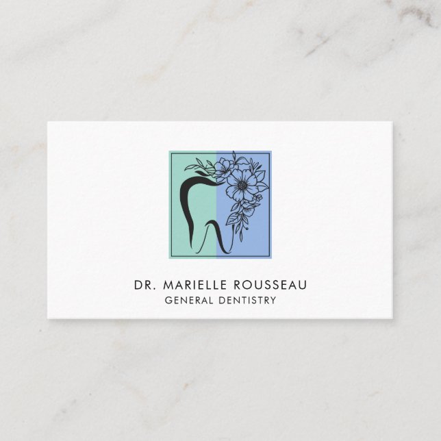 Carte De Visite Logo Dentist Tooth Business & Nomination (Devant)