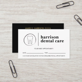 Carte De Visite Logo Dentiste Noir/Blanc Rendez-vous