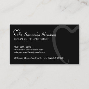 Carte De Visite Logo Dentistère Noir Dents simples