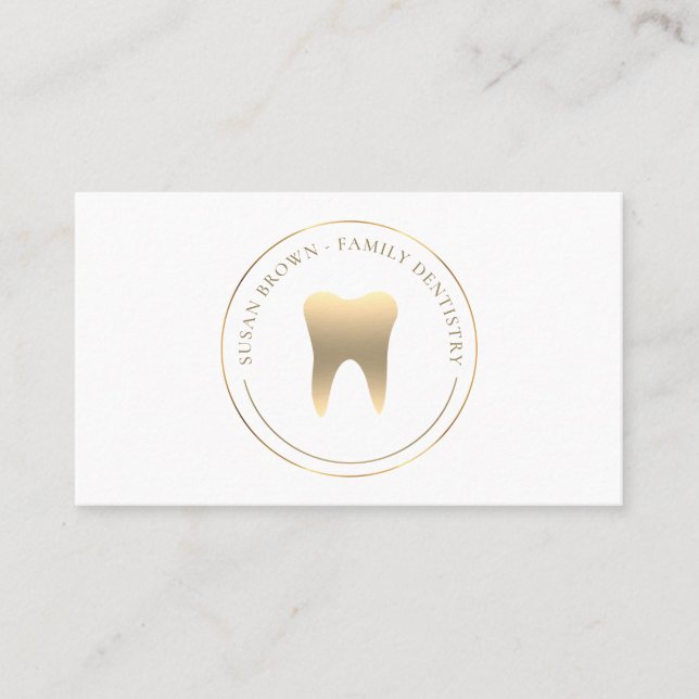 Carte De Visite Logo Dentistra Gold Teeth (Devant)