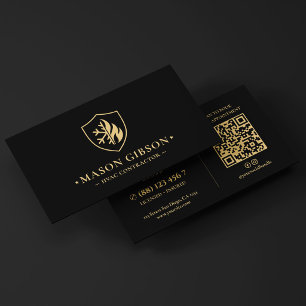 Carte De Visite Logo d'entrepreneur CVC moderne noir