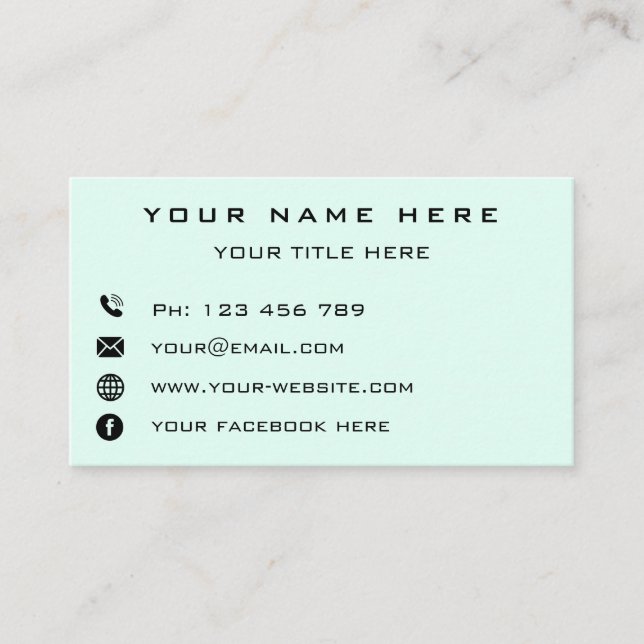 Carte De Visite Logo d'entreprise Coordonnées de l'entreprise Pers (Devant)