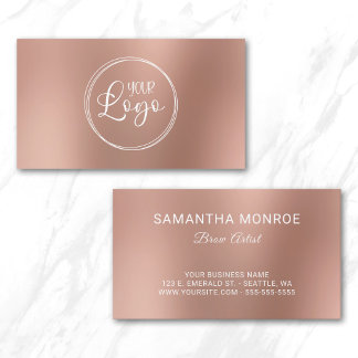 Carte De Visite Logo d'entreprise de Brow Artist Rose Gold Ombre F