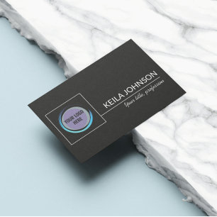 Carte De Visite Logo d'entreprise de code QR noir de base personna