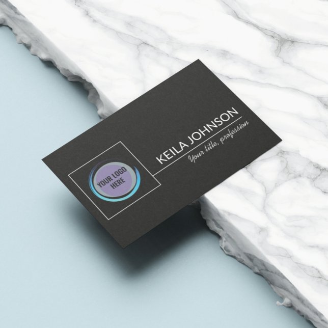 Carte De Visite Logo d'entreprise de code QR noir de base personna (Créateur téléchargé)