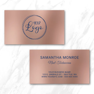Carte De Visite Logo d'entreprise de technicien en onglerie Rose G