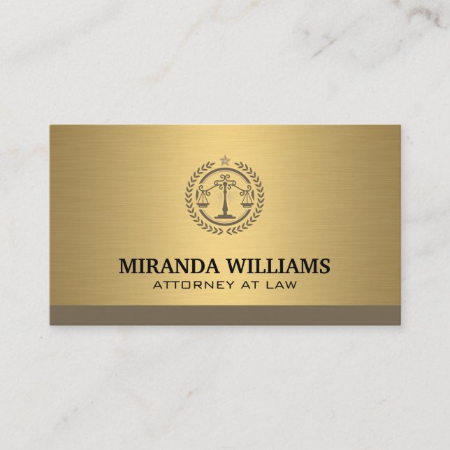 Carte De Visite Logo d'entreprise en droit | Or métallique (Devant)