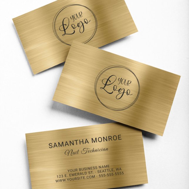 Carte De Visite Logo d'entreprise Faux Gold Foil (Business Logo Faux Gold Foil Business Card)