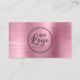 Carte De Visite Logo d'entreprise Faux Light Pink Ombre Foil