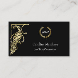 Carte De Visite Logo d'entreprise Gold Foil Peacock Bird