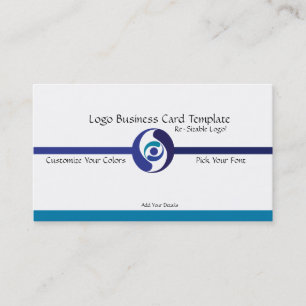 Carte De Visite Logo d'entreprise - Logo bleu simple