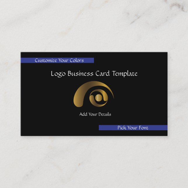 Carte De Visite Logo d'entreprise métallique - Logo d'or simple (Devant)