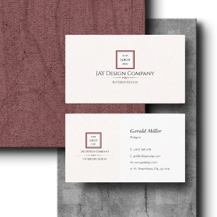 Carte De Visite Logo d'entreprise minimaliste moderne Red Border