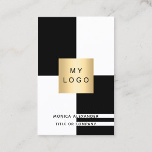 Carte De Visite Logo d'entreprise noir blanc QR code professionnel