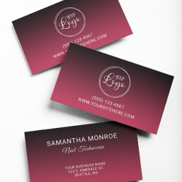 Carte De Visite Logo d'entreprise Noir Magenta Rouge Dégradé