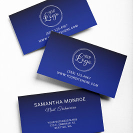Carte De Visite Logo d'entreprise Noir Royal Blue Gradient