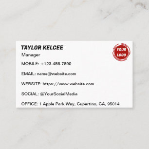 Carte De Visite Logo d'entreprise PERSONNALISABLE