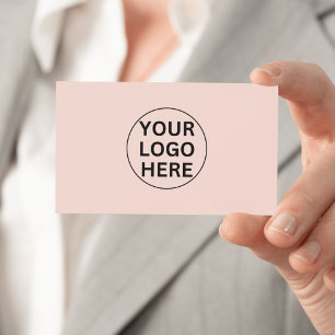 Carte De Visite Logo d'entreprise personnalisé l Simple Clean Rose