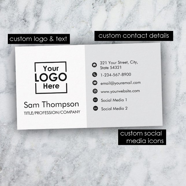 Carte De Visite Logo d'entreprise personnalisé Moderne Simple Mini (Custom Business Logo Modern Simple Minimalist Business Card)