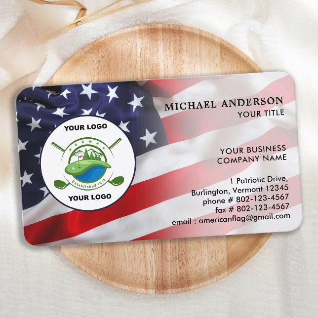Carte De Visite Logo d'entreprise personnalisé patriotique drapeau (Créateur téléchargé)