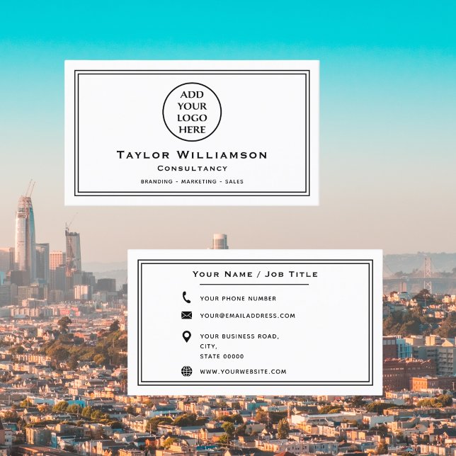 Carte De Visite Logo d'entreprise professionnel de base (Créateur téléchargé)