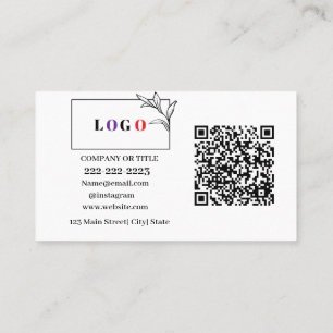 Carte De Visite Logo d'entreprise QR Code Moderne Professionnel
