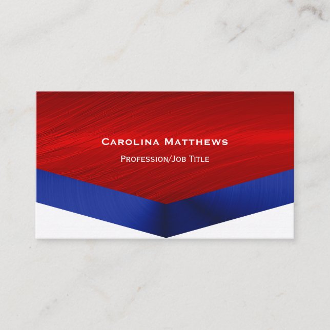 Carte De Visite Logo d'entreprise Rouge Blanc Bleu (Devant)
