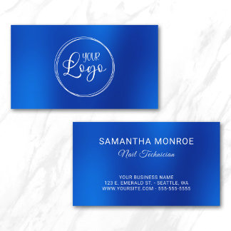Carte De Visite Logo d'entreprise Royal Blue Ombre Flou