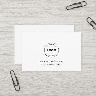 Carte De Visite Logo d'entreprise simple Noir moderne Blanc