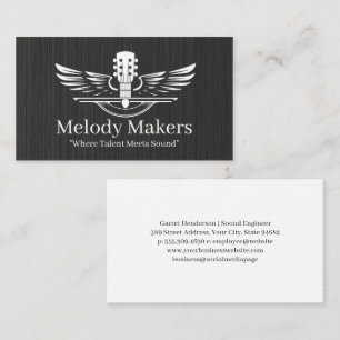 Carte De Visite Logo des ailes de guitare   Musique
