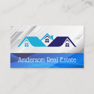 Carte De Visite Logo des Blue Houses Real Estate   Propriétés