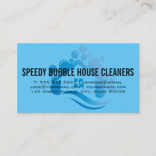 Carte De Visite Logo des bulles de nettoyage de maison