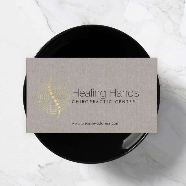 Carte De Visite Logo des cercles d'or Abstraits de chiropratique s (Créateur téléchargé)